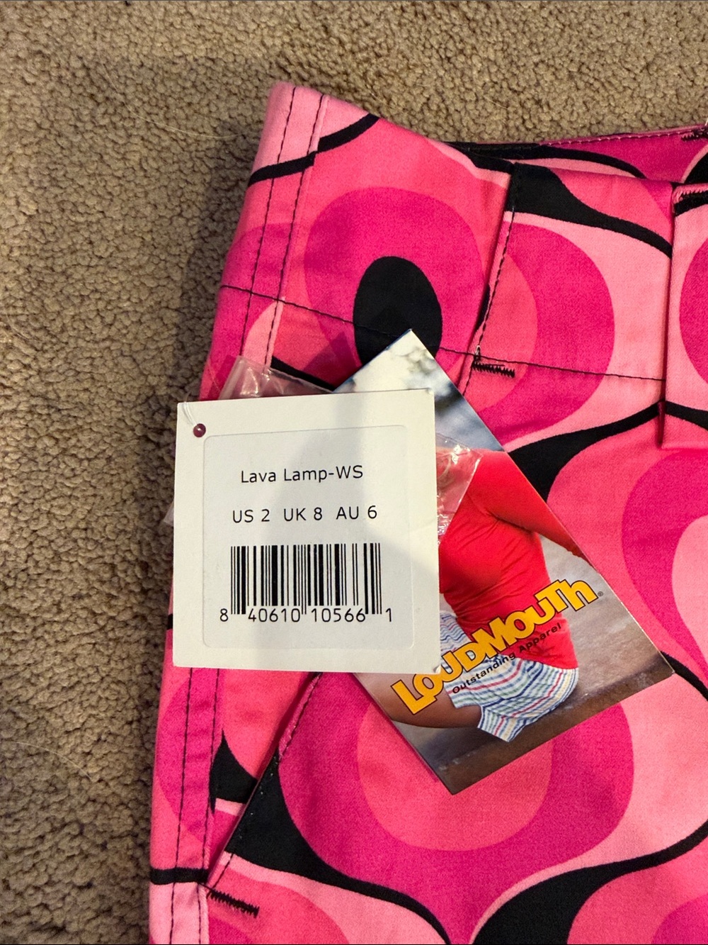 Loudmouth Women's Pink Patterned Retro Print Shorts - Picture 2 of 3